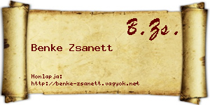 Benke Zsanett névjegykártya