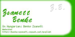 zsanett benke business card